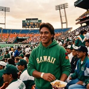 Ebbets Field Flannels Hawaii Islanders Hoodie Green Spellout Kamehameha Patch M